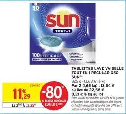 Intermarché Hyper SUN Tablettes lave vaisselle Tout en 1 Regular offre
