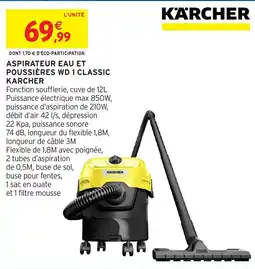 Intermarché Hyper KARCHER ASPIRATEUR EAU ET POUSIÈRES WD 1 CLASSIC offre