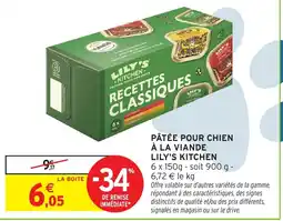 Intermarché Hyper LILY'S KITCHEN PÂTÉE POUR CHIEN À LA VIANDE offre