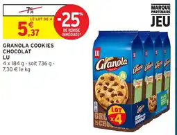 Intermarché Hyper LU Granola Cookies Chocolat offre