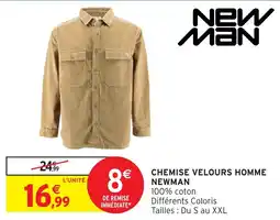 Intermarché Hyper NEWMAN Chemise velours homme offre