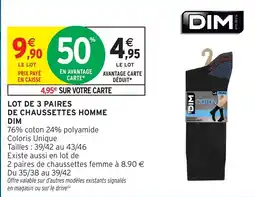 Intermarché Hyper DIM Chaussettes Homme offre