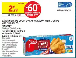 Intermarché Hyper Findus Bâtonnets de colin d'Alaska façon fish & chips offre