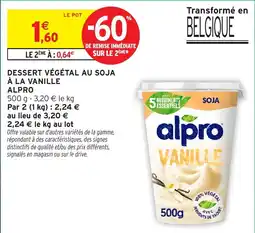 Intermarché Hyper ALPRO DESSERT VÉGÉTAL AU SOJA offre