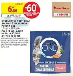 Intermarché Hyper Purina One Croquettes pour chat stérilisé au saumon offre