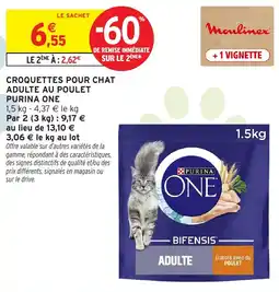 Intermarché Hyper Purina One Croquettes pour chat adulte au poulet offre