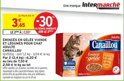 Intermarché Hyper Canaillou Émincés en gelée viande et légumes pour chat adulte offre