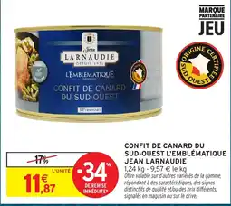 Intermarché Hyper Jean Larnaudie Confit de canard du sud-ouest offre