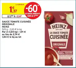 Intermarché Hyper HEINZ SAUCE TOMATE CUISINÉE offre
