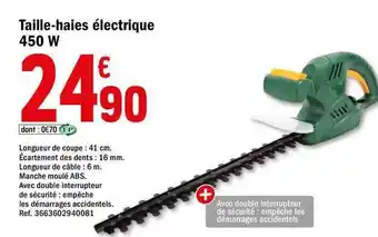 Brico Dépôt Taille-haies électrique 450 W offre