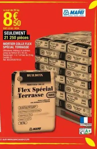 Brico Dépôt Mortier colle flex spécial terrasse offre