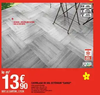 Brico Dépôt Carrelage de sol extérieur "cargo" offre