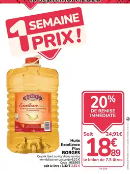 Promocash BORGES Huile Excellence Plus offre