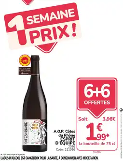 Promocash Esprit d'equipe a.o.p. côtes du rhône offre