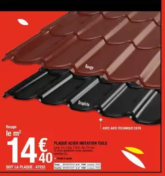 Brico Dépôt Plaque acier imitation tuile offre
