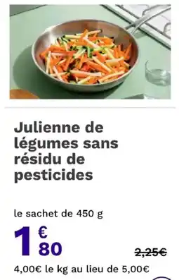 Picard Julienne de légumes sans résidu de pesticides offre