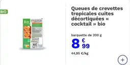 Picard la BIO queues de crevettes offre