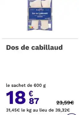 Picard Picard Dos de cabillaud offre
