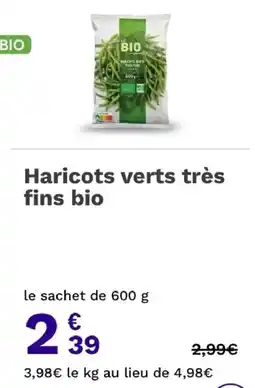 Picard LE BIO Haricots verts très fins offre