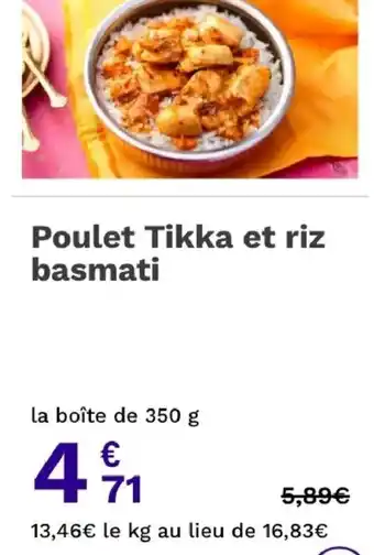 Picard Poulet Tikka et riz basmati offre