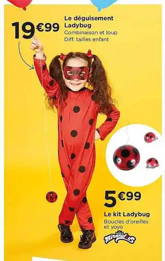 Centrakor Le Déguisement Ladybug, Le Kit Ladybug offre