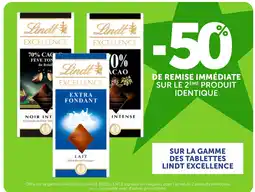 Bi1 Lindt Excellence sur la gamme des tablettes offre