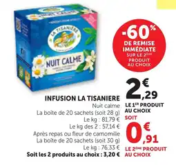 Bi1 LA TISANIÈRE INFUSION NUIT CALME offre