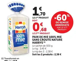 Bi1 Harrys PAIN DE MIE 100% MIE offre