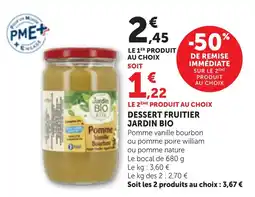 Bi1 JARDIN BIO DESSERT FRUITIER offre