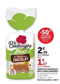 Bi1 la Boulangère Bio Pains au Chocolat offre