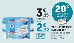 Bi1 YAOURT BRASSE NATURE U offre
