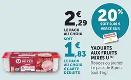 Bi1 YAOURTS AUX FRUITS MIXES U offre
