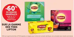 Bi1 Lipton sur la gamme des thes offre