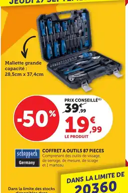 Bi1 Scheppach coffret a outils 87 pieces offre