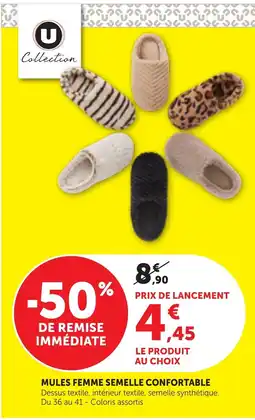 Bi1 U Collection Mules femme semelle confortable offre