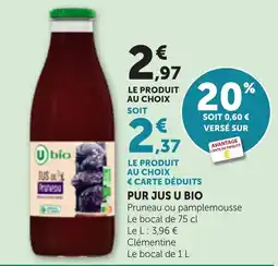 Bi1 U bio Pur jus offre