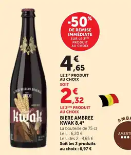 Bi1 Kwak bière ambree offre