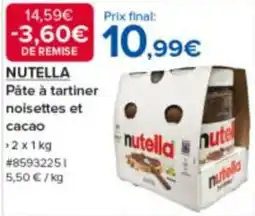 Costco Nutella Pâte à tartiner noisettes et cacao offre