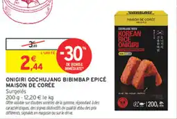 Intermarché Contact MAISON DE CORÉE ONIGIRI offre