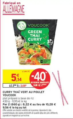 Intermarché Contact YOUCOOK CURRY THAÏ VERT AU POULET offre