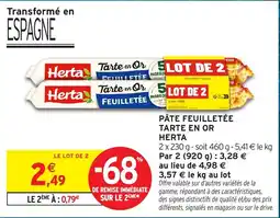 Intermarché Herta Pâte feuilletée tarte en or offre