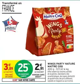 Intermarché Maître Coq Wings Party Nature offre