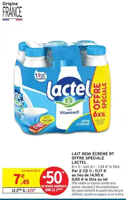 Intermarché Lactel Lait demi écrémé offre