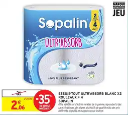 Intermarché SOPALIN ESSUIE-TOUT ULTR'ABSORB BLANC offre