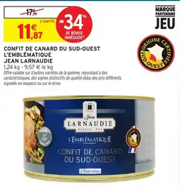 Intermarché Jean Larnaudie Confit de canard du sud-ouest offre