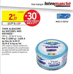 Intermarché Odyssée Thon Albacore au Naturel offre