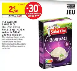 Intermarché Saint Eloi Riz Basmati offre