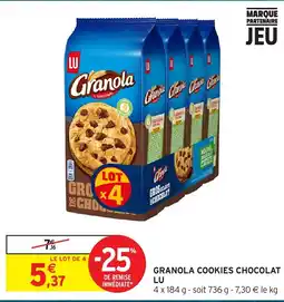 Intermarché LU Granola Cookies Chocolat offre