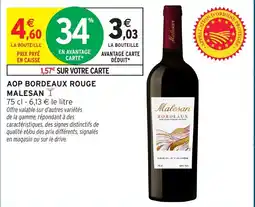 Intermarché Malesan AOP Bordeaux Rouge offre