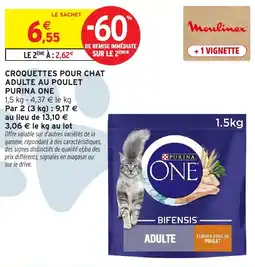 Intermarché Purina One Croquettes pour chat adulte au poulet offre